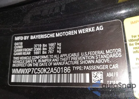 2019 Mini Hardtop Cooper S из США, поврежденный, VIN WMWXP7C50K2A50186